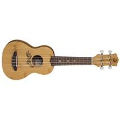 Luna Uke Bamboo Soprano Ukulele with Gigbag, 12 Frets, 'C' Shape Neck, Walnut Fretboard, Satin Natural