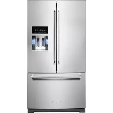 image of KitchenAid - 27 Cu. Ft. French Door Refrigerator with External Water and Ice Dispenser - Stainless Steel with sku:bb22094387-bestbuy