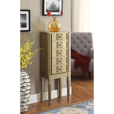 image of ACME Tammy Jewelry Armoire, Gold with sku:97169-acmefurniture