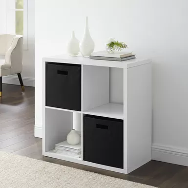 image of Greylee 4 Cubby Storage Cabinet White with sku:lfxs1304-linon