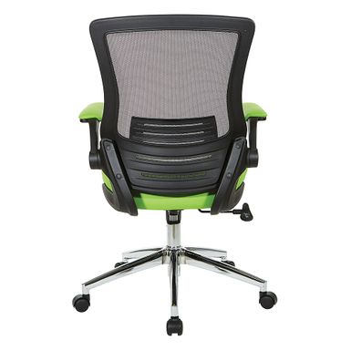 Office Star Screen Back Manager's Chair White Faux Leather