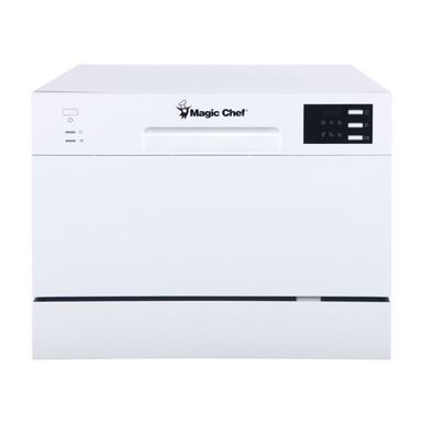 image of Magic Chef 6 Place Setting White Countertop Dishwasher with sku:mcscd6w5-magicchef