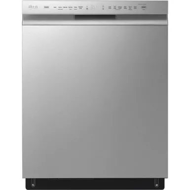 image of LG - 24" Front Control Smart Built-In Stainless Steel Tub Dishwasher with 3rd Rack, Quadwash, and 48dba - Stainless Steel with sku:bb21698630-bestbuy