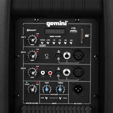 Gemini 15 inch 2000 Watt Multi-LED Loudspeaker with Stand