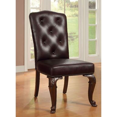 image of Set of 2 Dining Side Chair in Brown Cherry and Dark Brown - Set of 2 - Cherry Brown with sku:xw-8xlnohftb2ievouw3fqstd8mu7mbs-overstock
