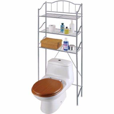 image of Over the Toilet Storage Unit - Grey with sku:bdoyxfsxcazsggwd-w65vwstd8mu7mbs-overstock