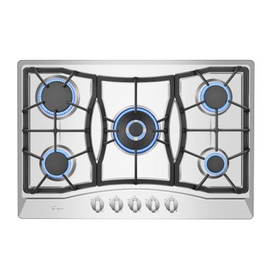 image of Empava 30 in Gas Cooktop Stainless Steel Built-in 5 Sabaf Burners Stove - 30inch with sku:9m_tpkhqzfhjfwqslnxrsqstd8mu7mbs-overstock
