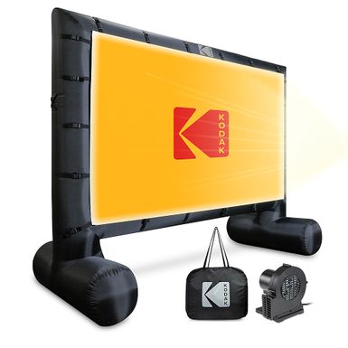 image of Kodak - Giant Inflatable Projector Screen, Outdoor Movie Screen, 14.5 ft. Blow Up Projector Screen with Pump and Carrying Case - White with sku:bb21917549-6485383-bestbuy-kodak