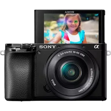 image of Sony Alpha a6100 Mirrorless Digital Camera with 16-50mm Lens with sku:bb21321064-bestbuy