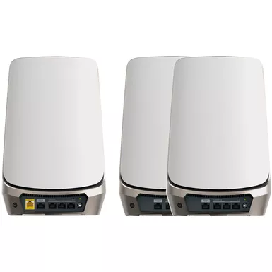 image of NETGEAR - Orbi 960 Series AXE11000 Quad-Band Mesh Wi-Fi 6E System (3-pack) - White with sku:bb21837902-bestbuy