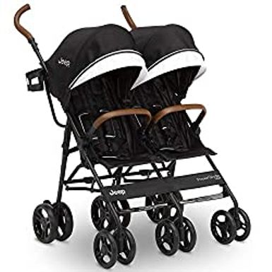 image of Jeep PowerGlyde Plus Side x Side Double Stroller by Delta Children, Black with sku:b08xs1h6nn-ama-amz