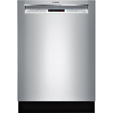 image of Bosch - 300 Series 24" Recessed Handle Dishwasher with Stainless Steel Tub - Stainless steel with sku:bb20652618-5710286-bestbuy-bshhomeappliances