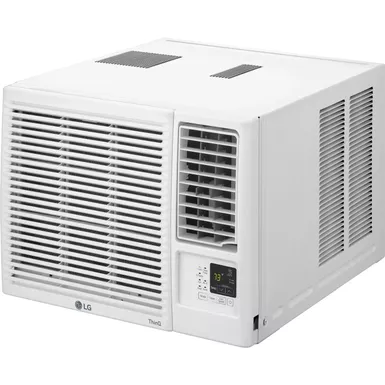 image of LG - 320 Sq. Ft. 8,000 BTU Smart Window Air Conditioner with 3,850 BTU Heater - White with sku:bb21748816-bestbuy