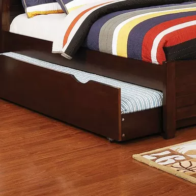 image of Transitional Brown Cherry Trundle/Drawers with sku:idf-7517ch-tr-foa