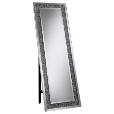 Carisi Rectangular Standing Mirror with LED Lighting Silver