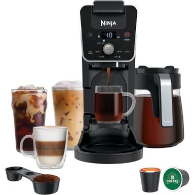 image of Ninja - DualBrew 12-Cup Coffee Maker with K-Cup compatibility and 3 brew styles - Black with sku:bb21803104-6471092-bestbuy-ninja