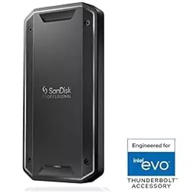image of SanDisk Professional 2TB PRO-G40 SSD - Up to 3000MB/s, Thunderbolt 3 (40Gbps), USB-C (10Gbps), IP68 dust/Water Resistance, External Solid State Drive - SDPS31H-002T-GBC1D exFAT Version with sku:b0cw3mfyhl-amazon
