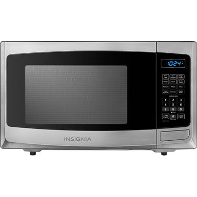 image of Insignia - 0.9 Cu. Ft. Compact Microwave - Stainless with sku:bb20727542-5856600-bestbuy-insignia