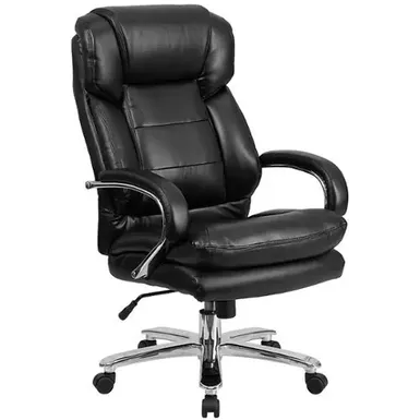 image of Flash Furniture - Hercules Contemporary Leather/Faux Leather 24/7 Big & Tall Swivel Office Chair - Black LeatherSoft with sku:bb22100634-bestbuy
