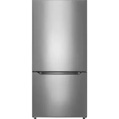image of Insignia™ - 18.6 Cu. Ft. Bottom Freezer Refrigerator - Stainless Steel with sku:bb21785123-bestbuy