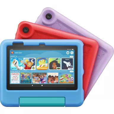 image of Fire 7 Kids - 7" Tablet (2023) 16GB with Amazon Kids+ (1 Year Subscription) - Purple with sku:bb22104879-bestbuy