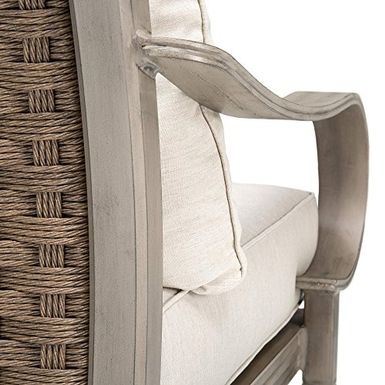 Rent To Own Blue Oak Outdoor Saylor Patio Furniture Stationary Lounge Chair With Outdura Remy Sand Cushion Flexshopper