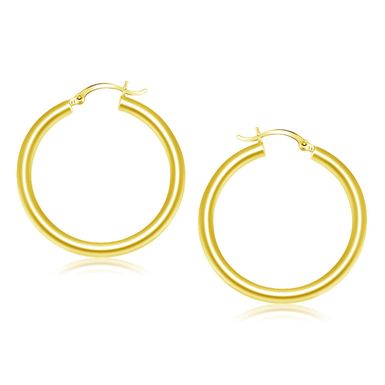 image of 14k Yellow Gold Polished Hoop Earrings (40 mm)  with sku:69773-rcj