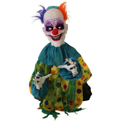 Animatronic Groundbreaker Clown with Lights and Sound, Indoor or Covered Outdoor Halloween Decoration