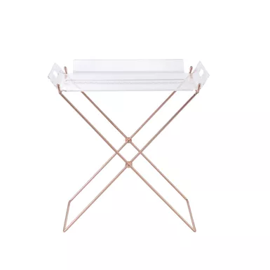 ACME Cercie Tray Table, Clear Acrylic & Copper