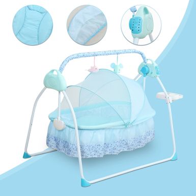0-18 Months 25kg Electric Crib Bassinet Baby Cradle - Blue - Flagship Version