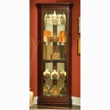 Rent To Own Dark Victorian Cherry Corner Curio Cabinet Curio