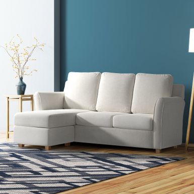 Golt Contemporary Faux Leather Upholstered L-Shaped Sectional by Furniture of America - Cream