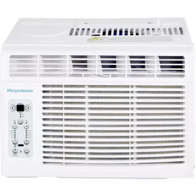 image of Keystone - 8,000 BTU 115V Window/Wall Air Conditioner with 3,500 BTU Supplemental Heat Capability with sku:ksthw08b-almo