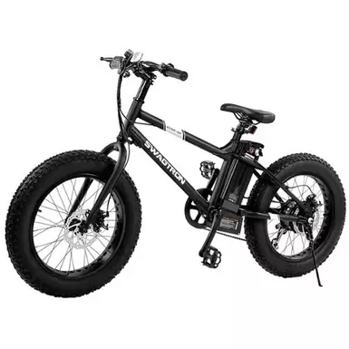 image of Swagtron - EB-6 20" Electric Bike w/ 20-mile Max Operating Range & 18.6 mph Max Speed - Black with sku:bb21543058-6410609-bestbuy-swagtron