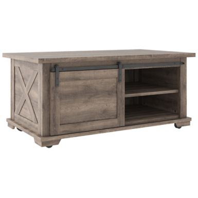 image of Gray Arlenbry Rectangular Cocktail Table with sku:t275-1-ashley