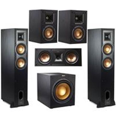 image of Klipsch Reference R-26FA 7.1 Home Theater System, Brushed Black Polymer Veneer with sku:kpr26fadd-adorama