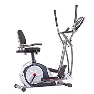 image of Body Champ 3-in-1 Home Gym, Upright Exercise Bike, Elliptical Machine & Recumbent Bike, Trio Trainer Exercise Machine Plus Two Upper Body Options, Silver, BRT7989 with sku:b07jggg92y-hup-amz