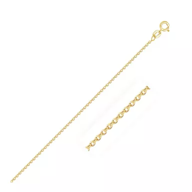 14k Yellow Gold Diamond Cut Cable Link Chain 1.1mm (18 Inch)