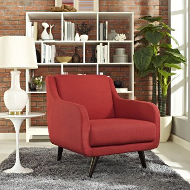 Verve Mid Century Fabric Armchair - Atomic Red