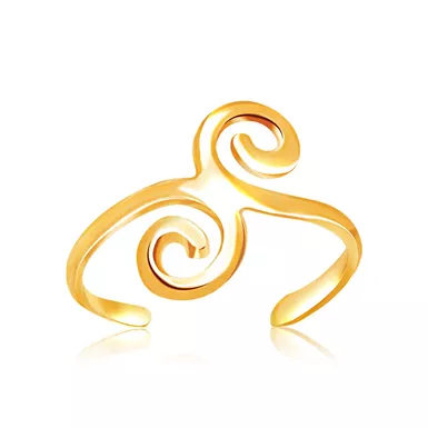 image of 14k Yellow Gold Scrollwork Motif Toe Ring with sku:d143975-rcj