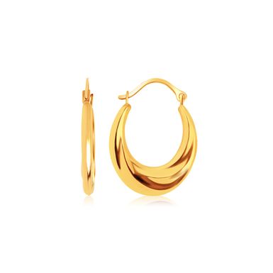 image of 14k Yellow Gold Graduated Oval Hoop Earrings  with sku:4344-rcj