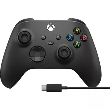 image of Microsoft - Xbox Wireless Controller for Windows Devices, Xbox Series X, Xbox Series S, Xbox One + USB-C Cable - Carbon Black with sku:bb21653850-bestbuy