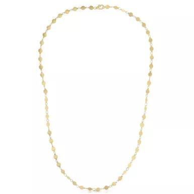 14k Yellow Gold Necklace with Polished Circles (18 Inch)