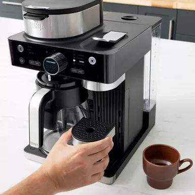 image of Ninja - Espresso & Coffee Barista System, Single Serve & Nespresso, with 12-Cup Carafe, 4 Styles with Ristretto - Black with sku:bb22016222-bestbuy