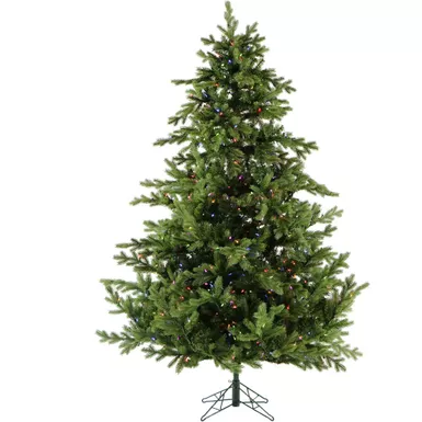 Fraser Hill Farm 9.0' Foxtail Pine Tree, Multi-Color/Clear LED Lights, Easy Connect, Remote