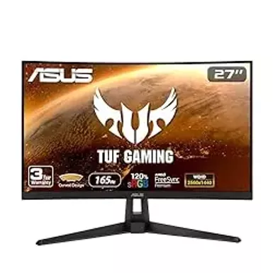 ASUS - TUF Gaming VG27WQ1B 27" Curved WQHD Adaptive-sync and FreeSync Premium Gaming Monitor (DisplayPort, HDMI) - Black