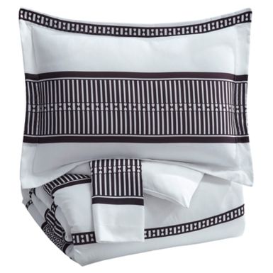 image of Black/White Masako King Comforter Set with sku:q293003k-ashley