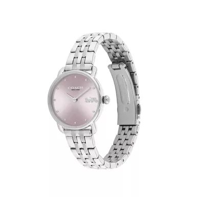 image of Coach - Ladies' Elliot Silver-Tone Stainless Steel Watch Pink Dial with sku:14504301-powersales