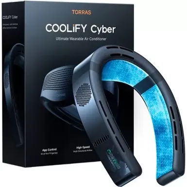 image of TORRAS - COOLiFY Cyber Wearable Air Conditioner 6000mAh - Cascade Black - Cascade Black with sku:bb22271113-bestbuy