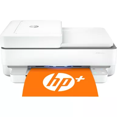 image of HP - ENVY 6455e Wireless All-In-One Inkjet Printer with 3 months of Instant Ink Included with HP+ - White with sku:bb21704551-bestbuy